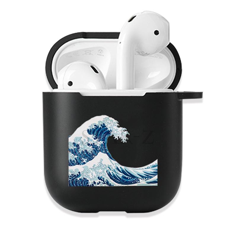 Мягкий черный силиконовый чехол для Apple Airpods Pro 3 2 1 The Great Wave of Kanagawa Bluetooth, беспроводные чехлы для наушников Airpod Cover