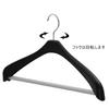 Shinko Hanger Basic Suit Hanger, Reverse Jacket Slim Stop 42, Black, Made in Japan, with 360-Degree Rotating Hooks, Space-Saving, Coat and Outerwear P
