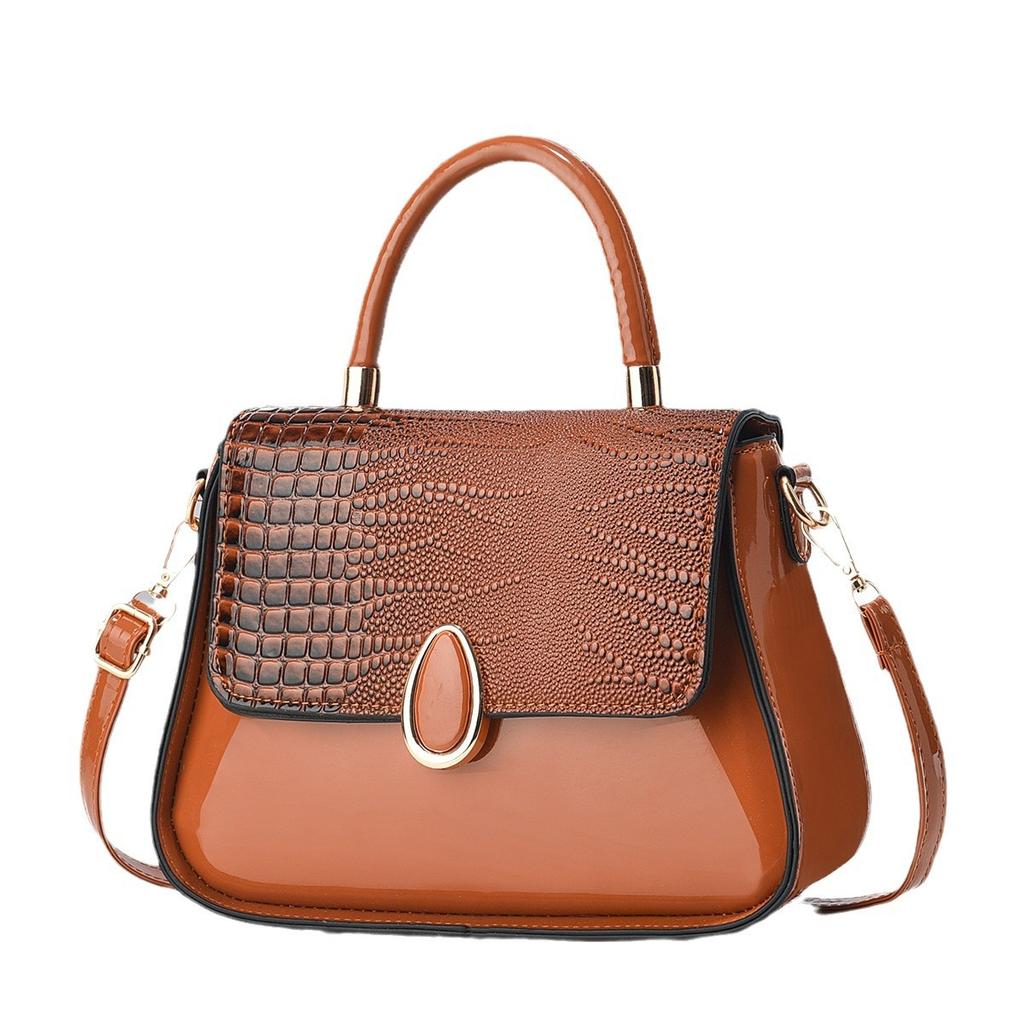 Модная блестящая кожаная маленькая сумка с длинной тисненой текстурой под крокодила, ручная маленькая сумка на одно плечо