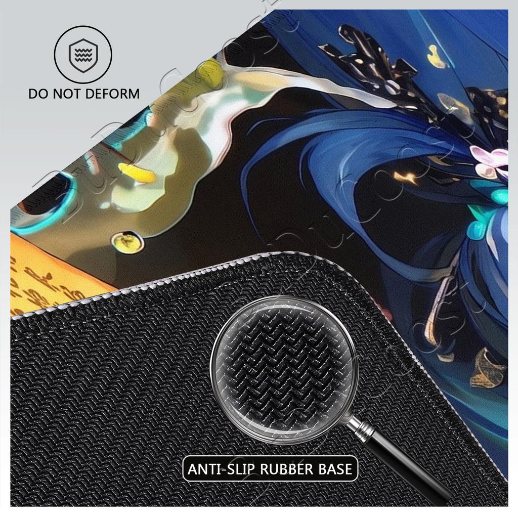 Anime Sexy Girl Qingxiao Wuthering Waves WuWa Mousepad PC Gaming Keyboard Large Non-slip Base Rubber Desk Mat HD Printing Carpet