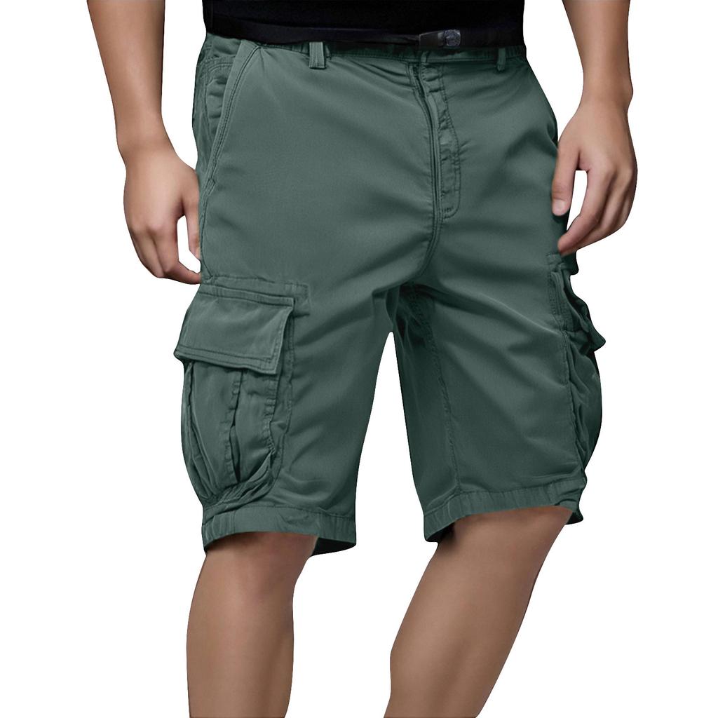 Men's Casual Color Outdoors Pocket Beach Work Trouser Cargo Shorts Pant
