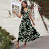 Women's Casual And Fashionable Floral Print V-Neck Sleeveless Dress Sleeveless Dress