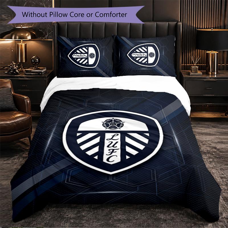 Leeds United Themed Bedding 3Pcs Duvet Cover Set Decorative Bed Linen For Teen Room Home Decoration