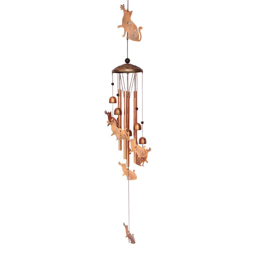 Indoor Wind Chime Vintage Wind Chime with 4 Metal Tubes S-shaped Hook for Garden Patio Outdoor Decor Rooster Dog Cat Bell