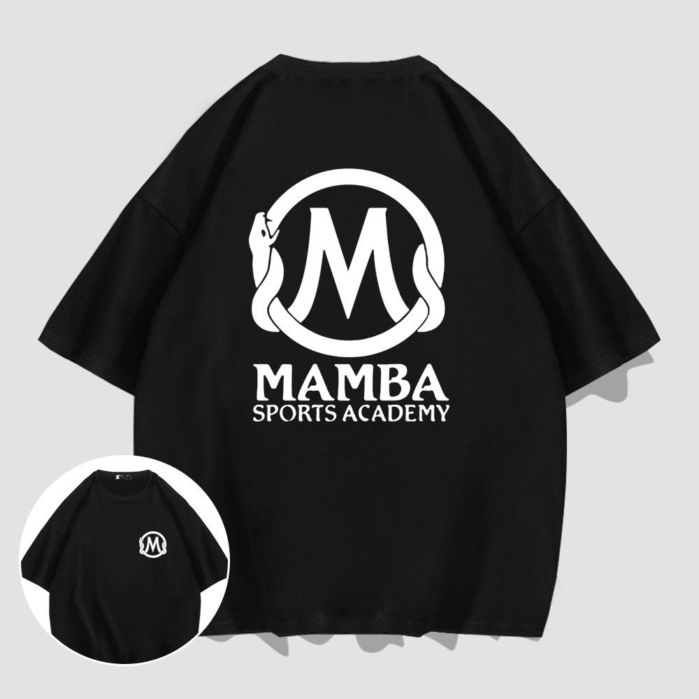 Mamba Memorial Short Sleeve T-Shirt Men's Lakers Black Mamba Teen High School Student Basketball Training Suit
