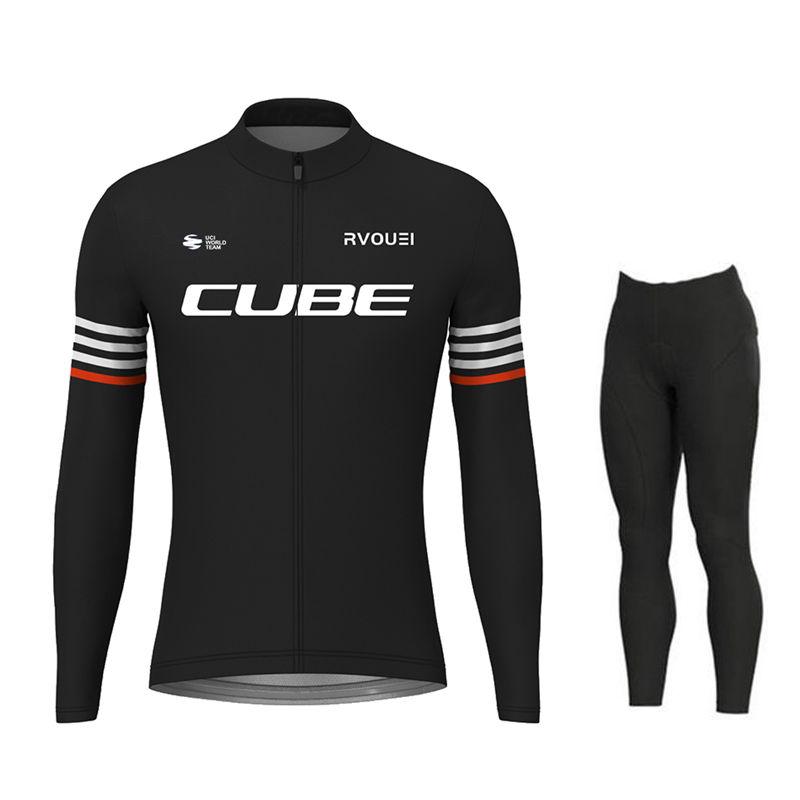 2026 Autumn Breathable Cycling Suit Set Rvouei Cube Team Long Sleeve Men MTB Bike Clothing Autumn Bicycle Clothes Maillot Ropa Ciclismo