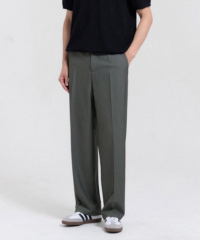 CREEDMENS Easy Semi-Wide Slacks (Charcoal)