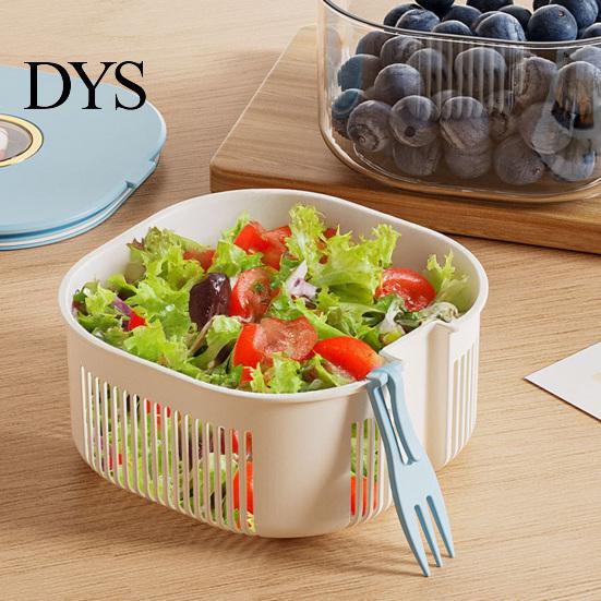 Пластиковый дуршлаг для фруктов для кухонной мойки, с ситом и вилкой, многофункциональная портативная корзина-дуршлаг для эффективной очистки клубники,
