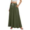 Women's Flowy Flared Ruffle Hem A Line Maxi Skirts Elastic Waist Elegant Tiered Layer Boho Long Skirts