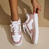 Women's Casual Sports Shoes Autumn New Round Head Front Lacing Splicing Anti-slip Wear-resistant Flat Shoes