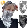 Bohemian Style Sunscreen Mask For Men Women UV Protection Cycling Neck Protection Mask Outdoor Cycling Bandana Hip Hop Scarf Summer Punk Ear Scarf