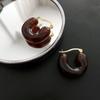 Retro U-shaped Coffee Color Earrings, Women's Niche Design 2023, Stylish Autumn/Winter Ear Cuffs