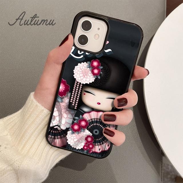 Кавайный чехол для телефона Кокеши для iPhone 11 12 13 14 Pro Max mini X XR XS SE 2020 SE 6S 7 8 Plus Samsung Galaxy S21 S22 Чехол-накладка