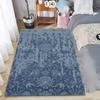 BOHO Blue Vintage Rug Soft Non-Slip Washable Area Carpet Minimalist Vintage Floral Floor Mat for Living Room Bedroom and Office