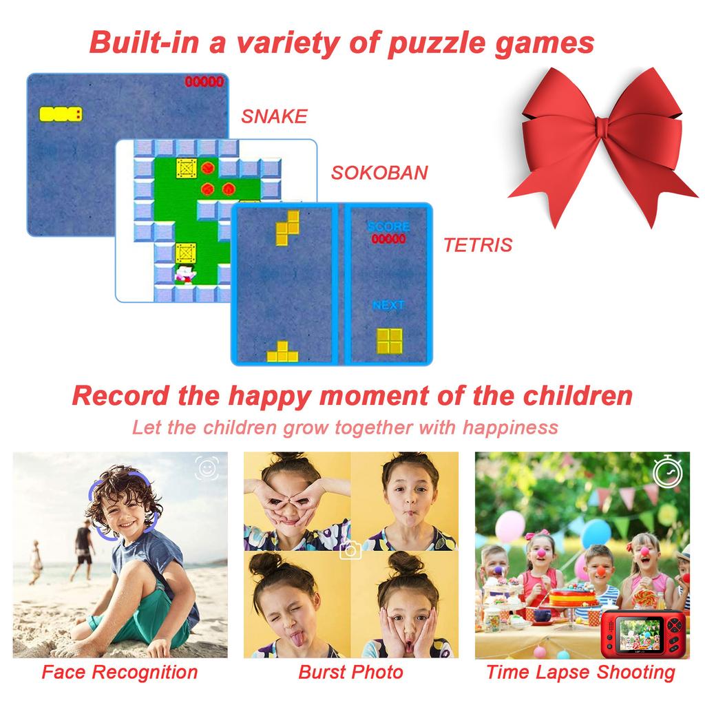 Детская камера 4000 Вт HD большой экран с откидным объективом, детская цифровая камера может делать селфи