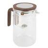 Water Separation Glass Teapot with Strainer 800ml Clear Tea Pot with Wooden Handle Secure Lid Magnetic Switch