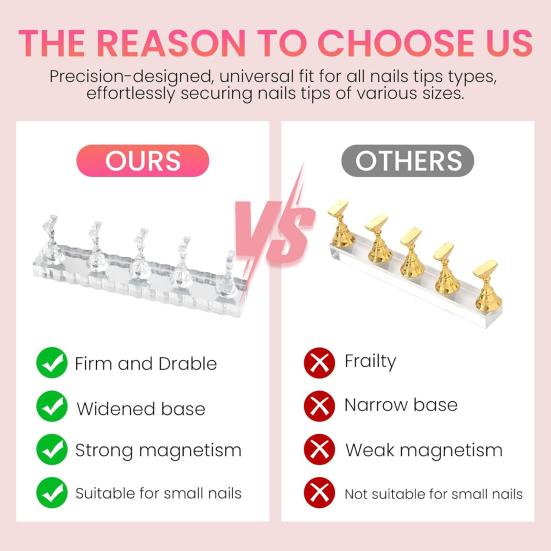 Магнитная подставка для ногтей Держатель для демонстрации накладных ногтей Профессиональный набор для нейл-арта