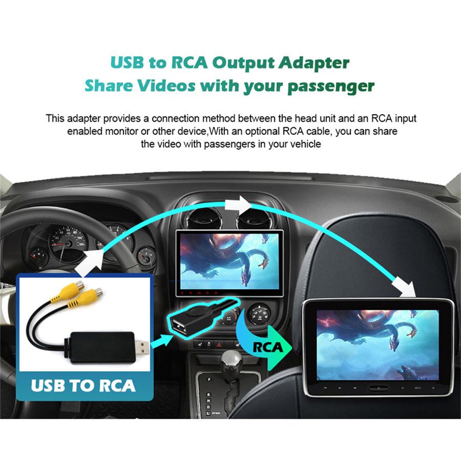 1× адаптер видеовыхода, конвертер USB в интерфейс RCA для стереоплеера Android