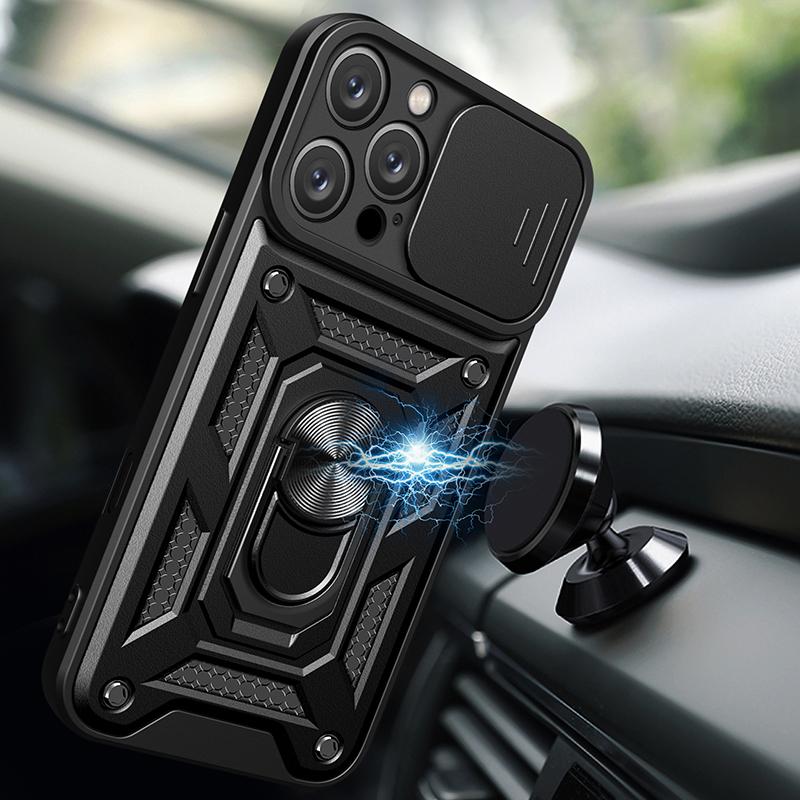 Чехол для iPhone 16 pro Max plus, ударопрочный, автомобильный, с магнитным кольцом, чехол для телефона, прочный защитный чехол с функцией подставки