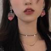 Серьги из смолы с градиентным розовым сердцем из циркона — нишевый дизайн для женщин, модное заявление высокого класса
