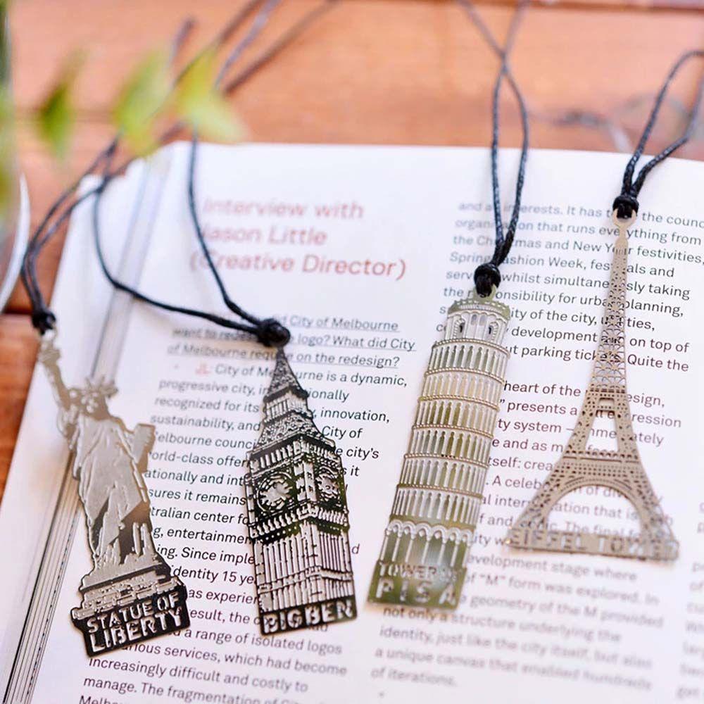 Metal Vintage Building Book Mark Modeling European Bookmark Eiffel Tower Big Ben Bookmark Mark Page