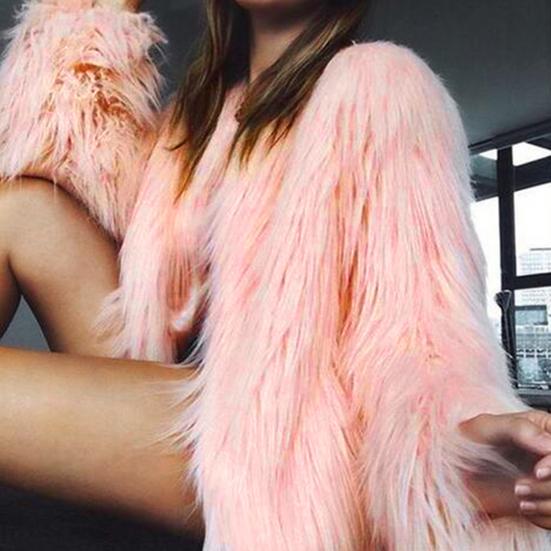 Women's Long Sleeve Fluffy Coat Open Front Faux Fur Cardigan Furry Parka Shaggy Jacket Winter Warm Outerwear