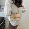 2024 New Trend Shoulder Bag European and American Retro Women's Bag Fashion Solid Color Small Square Bag Creative Lock Crossbody Bag Trend