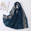 Muslim Women Chiffon Scarves with Lace Side Embroidered Chiffon Hijabs Lace Plain Hijab Patches Decoration