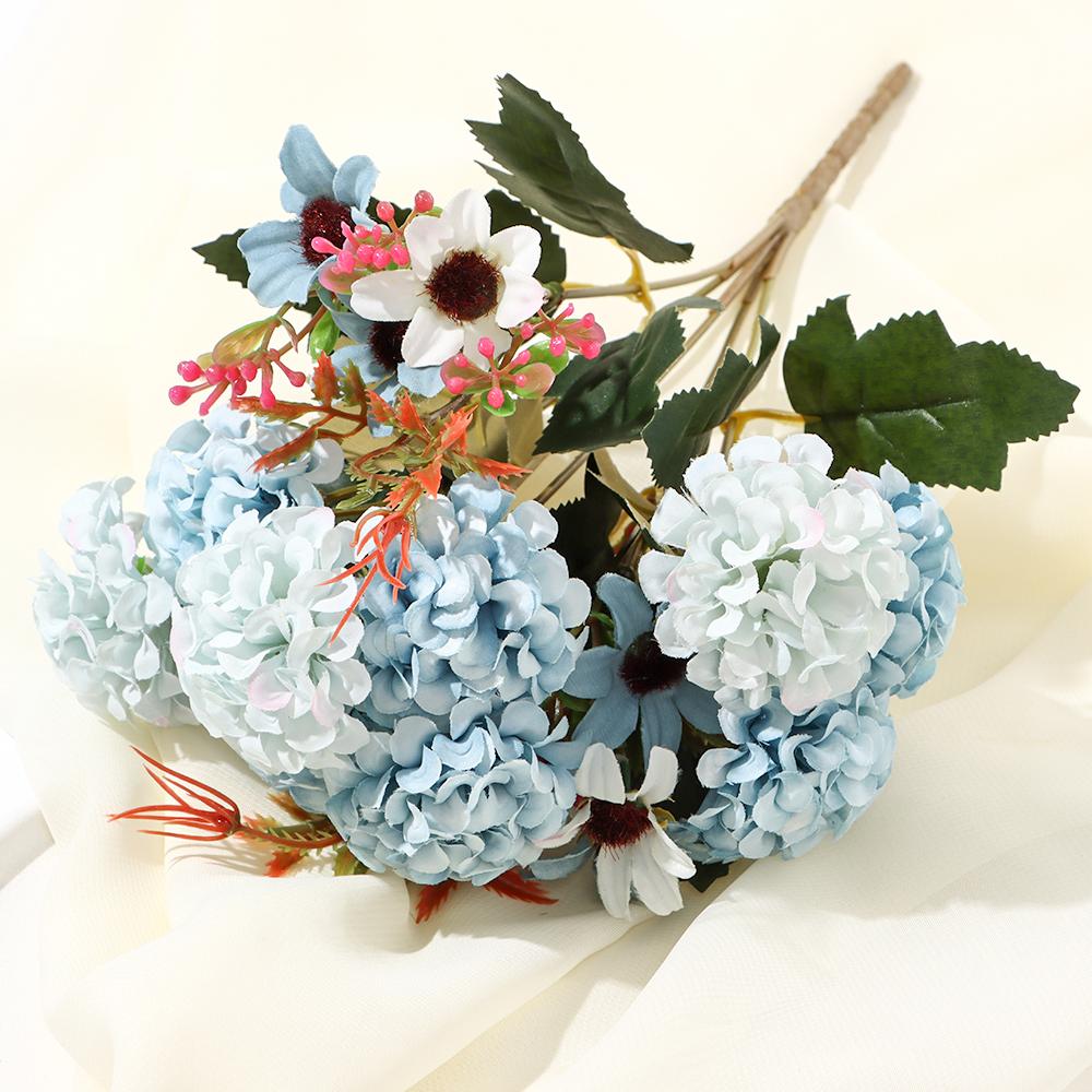 Украшение дома, товары для вечеринок, цветочная композиция, реалистичные растения, шелковая ромашка, искусственная гортензия