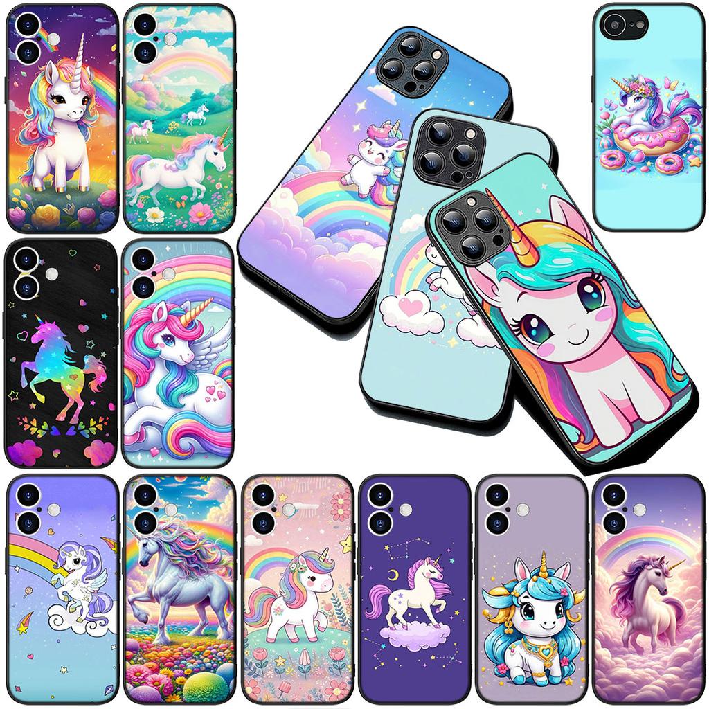 Cover for Apple iPhone 17 16 14 15 Plus Pro Max 16E ProMax + 15Plus 15+ 16+ Casing Silicone Phone Case Unicorn Horse Wallpaper