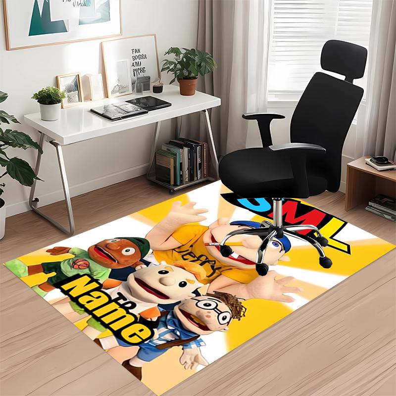 Custom Name Jeffy Printed Carpet, for Office Chair Living Room Bedroom Kitchen Room Decor Gifts.