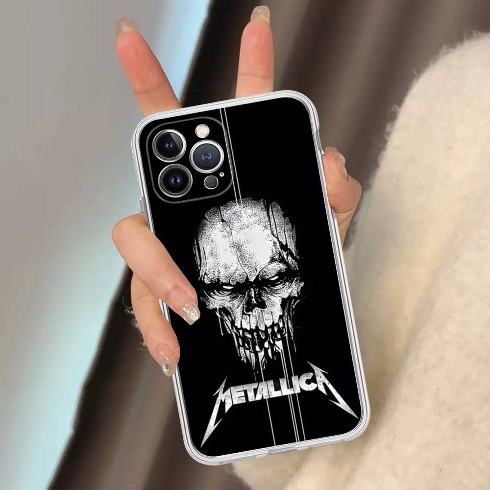 Логотип Музыка M-Metallica Для IPhone 17 16 15 14 13 12 11 Pro Max Plus Mini Чехол Для Прозрачного Чехла
