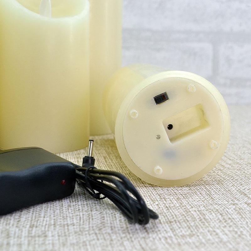 Большая светодиодная свеча-лампа с USB-зарядкой и мерцающим пламенем для романтических предложений