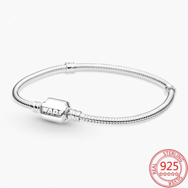 Оригинальный настоящий 100% стерлингового серебра S925 пробы браслет с застежкой в виде сердца с синими драгоценными камнями, подходящий для подарка с подвесками из серебра 925 пробы