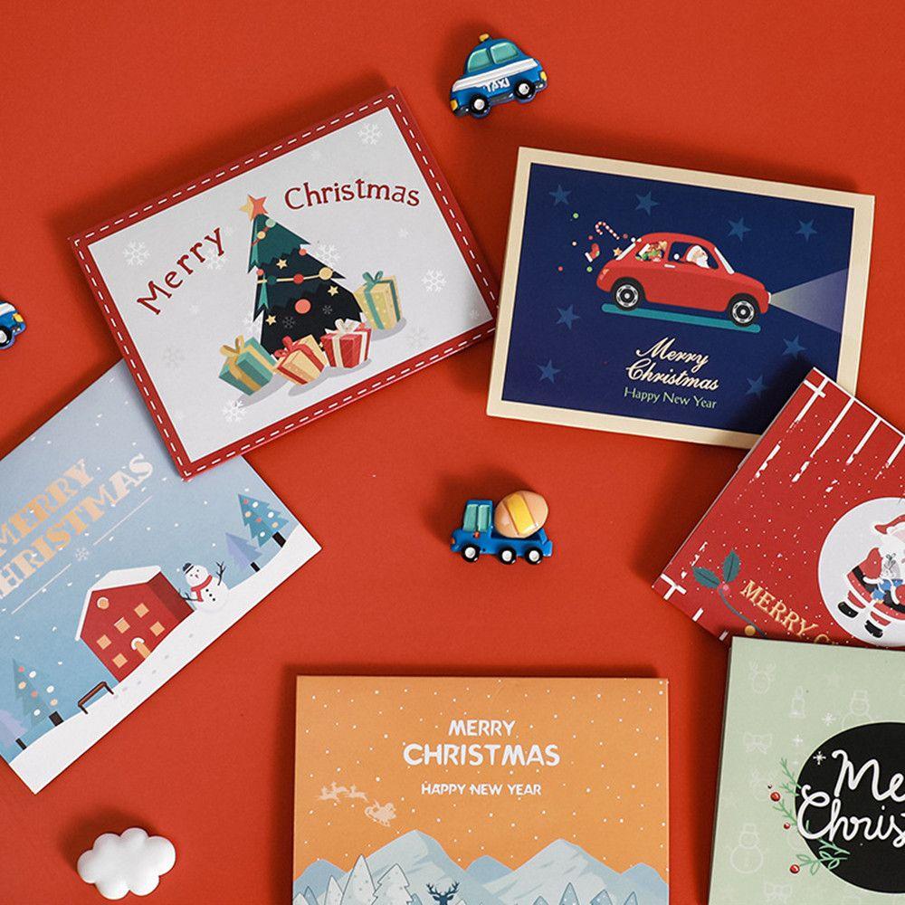 1/10PCS Creative Paper New Years Winter Holiday Greeting Card Set Xmas Gifts Cards Merry Christmas