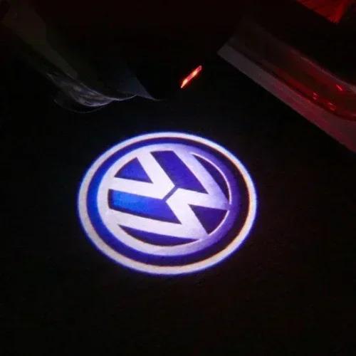 4Pcs Car LED logo door projection welcome light For VW R Golf 5 6 7 GTI GTD GTE 7N Touran CC Passat B6 B7 B8 B9 C6 C7 C8 Sticker