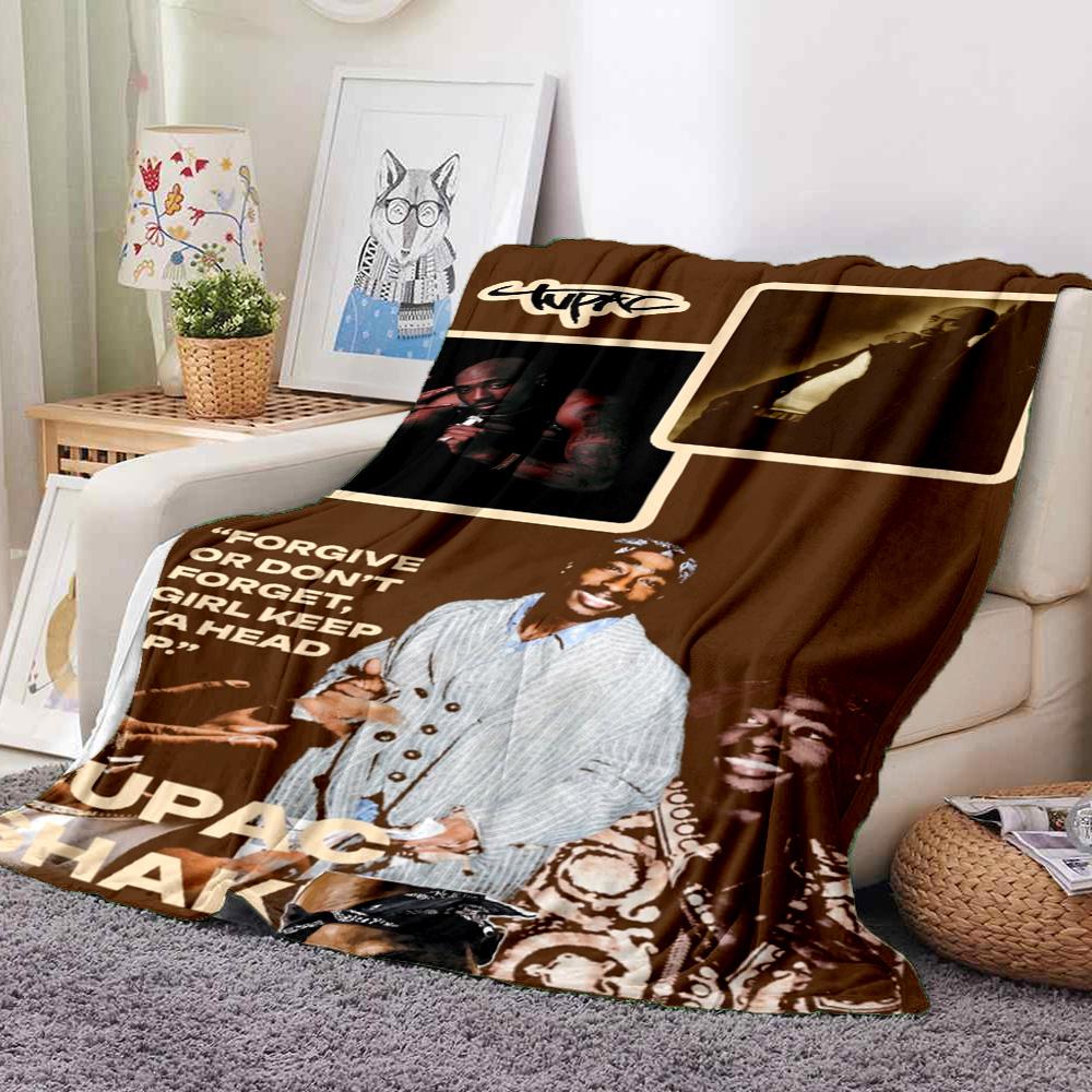 Tupac Shakur Flannel Blanket Throw Blanket Soft Warm Sofa Bed Camping Home Decor Unique Christmas Gift C9211149