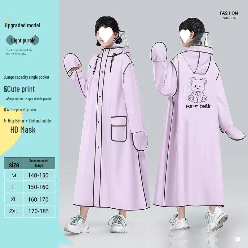 Полный водонепроницаемый пончо для взрослых - Унисекс дождевик для езды на электромобиле или велосипеде