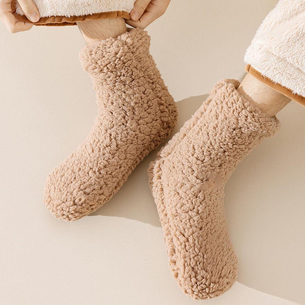 1pair Soft Cashmere Sleep Sock Thermal Carpet Home Socks Fashion Floor Socks  for Women Men