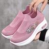 Fashion Spring New Lightweight Sponge Sole Casual Shoes Embroidered Peony Women's Height Increasing Shoes Breathable Socks Women's Shoes