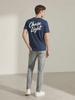 Men's Pure Cotton Tee Chase Light' Printed Back Casual Short - Sleeve Crew Neck Deal for Daily Outfits and Trendy Looks Loose
