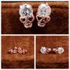 Женщины Девушка Панк Горный Хрусталь Циркон Череп Голова Кость Противоаллергические Серьги Ушные Шпильки Украшения Подарок