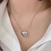 925 Sterling Silver Simple Trendy Silver Color Love Heart Pendant Necklace for Women Korean Fashion Snake Bone Chain Clavicle Chokers Party Jewelry