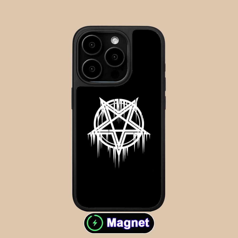 Aesthetic Pentagram Phone Case for iPhone 17 16 15 14 13 12 11 Air Pro Max Plus Matte Surface Magsafe Cover