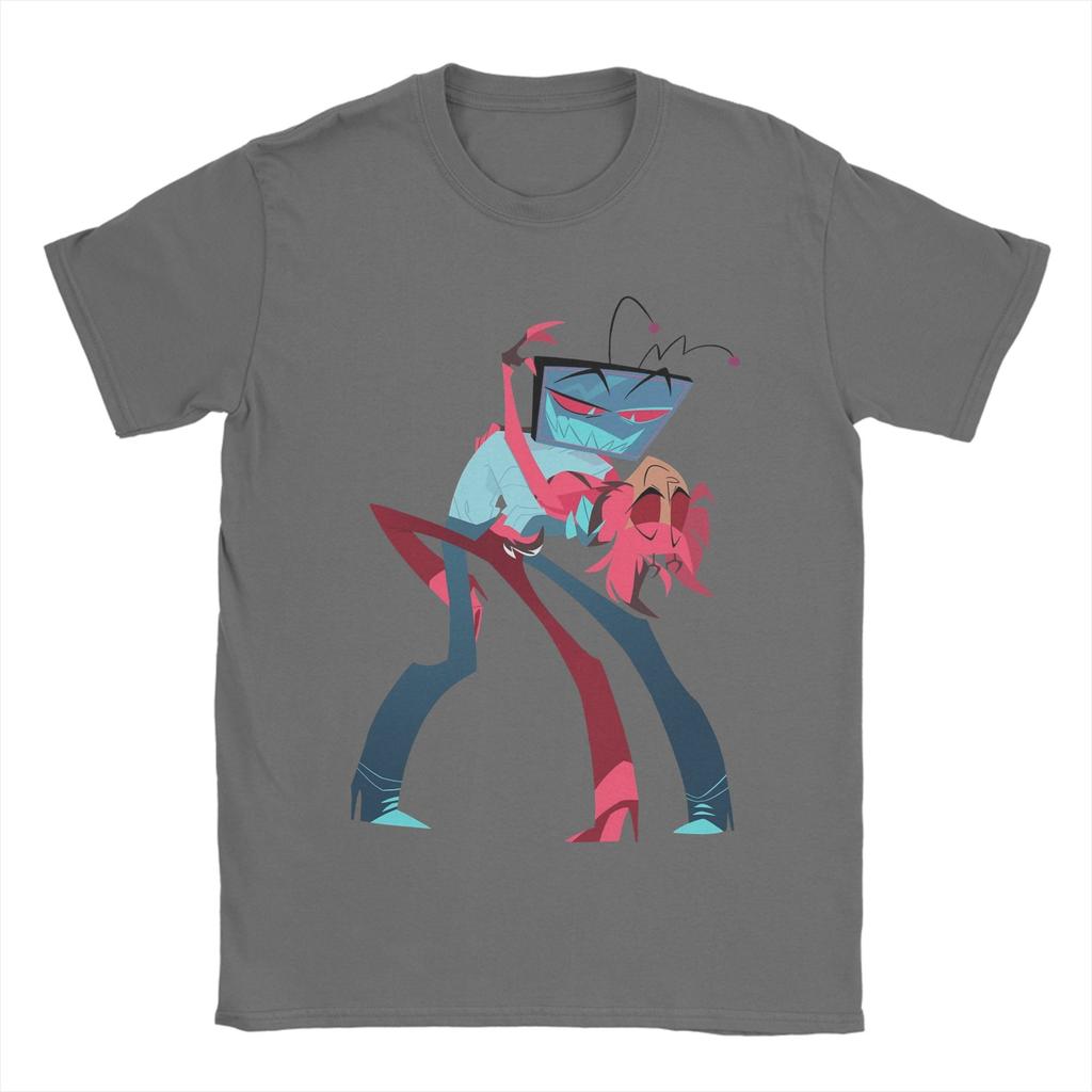 Повседневная футболка Vox Alastor Dance Hazbined Hoteled для мужчин, с круглым вырезом, из чистого хлопка, футболка с коротким рукавом, летняя одежда