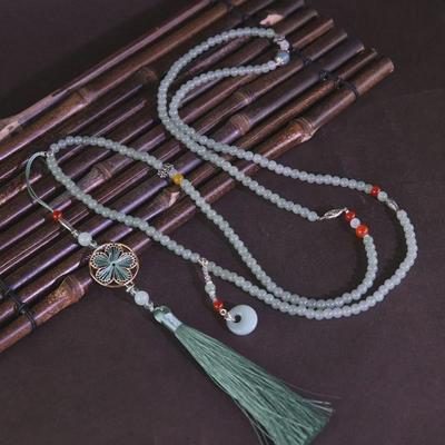 Винтажное ожерелье с кисточками из бисера и цепочкой через плечо — элегантный китайский аксессуар на весну/осень