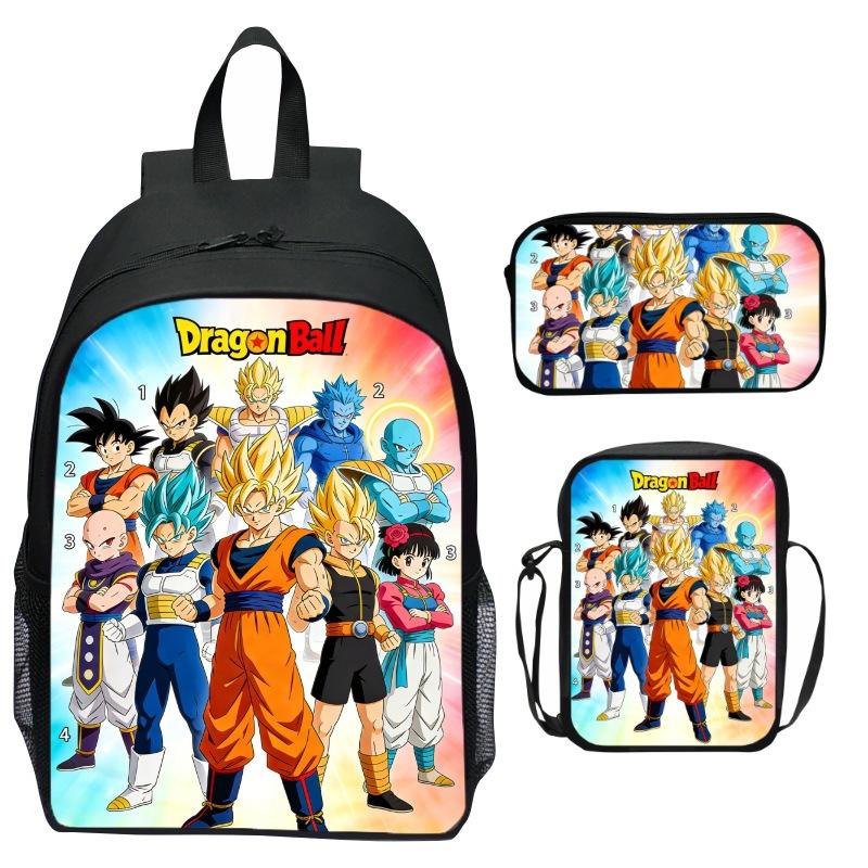 Набор из 3-х рюкзаков с принтом Dragon Ball, Мультяшный школьный рюкзак для детей, Легкий эргономичный рюкзак большой вместимости для детей
