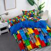 Modern Duvet Cover Set Building Blocks Print Washable Polyester Bedding Set Soft Comfortable And Breathable Duvet Cover