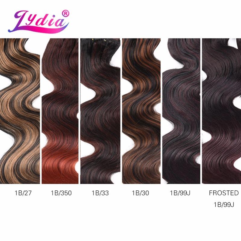 Lydia Body Wave Hair Extension Yaki Body 16"-26" Weft Hair Ombre Color 1 Bundle Synthetic Hair Weave For Women Hair Bundles