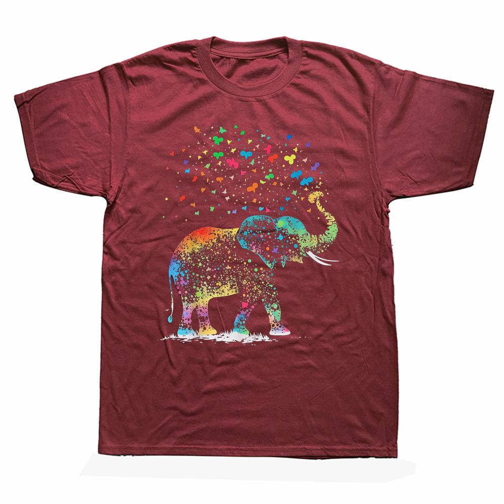 Funny Cute Elephant Lover Animal T Shirts Men Women Pure Cotton Humor Streetwear Tee Shirt Short Sleeve Unisex Loose Clothing
